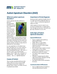 Autism Spectrum Disorder (ASD) Fact Sheet