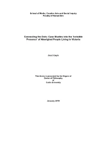 Case Studies Into the Invisible Presence of Aboriginal People