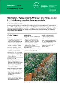 Control of Phytophthora, Pythium and Rhizoctonia in Container-Grown Hardy Ornamentals