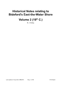 Historical Notes Relating to Bideford's East-The-Water Shore Volume 2 (19Th C.) R