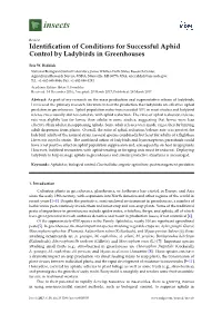 Identification of Conditions for Successful Aphid Control By
