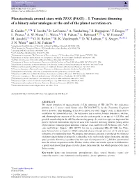 Planetesimals Around Stars with TESS (PAST) – I. Transient Dimming of a Binary Solar Analogue at the End of the Planet Accreti
