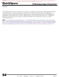 Quickspecs HP Data Protector Express 4.0 Service Pack 1 Overview