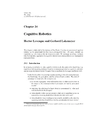 Cognitive Robotics