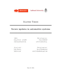 Master Thesis Secure Updates in Automotive Systems