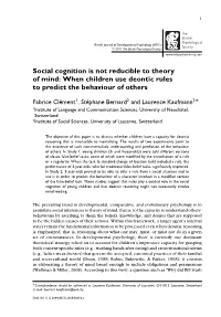 Social Cognition Is Not Reducible to Theory of Mind