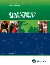 Social Innovation Camps and Labs: Lessons from Internews' Experience