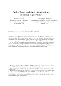 Suffix Trees and Their Applications in String Algorithms