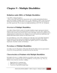 Chapter 9 - Multiple Disabilities