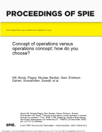 Concept of Operations Versus Operations Concept: How Do You Choose?