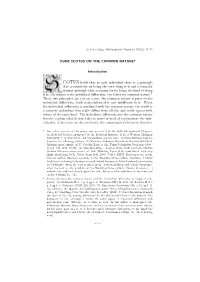Duns Scotus on the Common Nature and the Individual Differentia