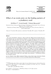 Effect of an Exotic Prey on the Feeding Pattern of a Predatory Snail