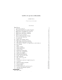 NOTES on QUASI-CATEGORIES Contents Introduction 2 1