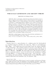 Pseudo-Kan Extensions and Descent Theory