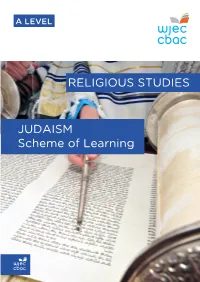 RELIGIOUS STUDIES JUDAISM Scheme of Learning