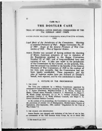 The Dostler Case