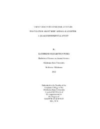 Using Video for Consumer Attitude Inoculation About Beef Animal Slaughter: a Quasi-Experimental Study
