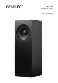 W371A SAM Woofer System Operating Manual