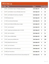 WHCA Video Log