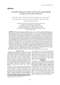 Acceptability Evaluation by Vietnamese About Non-Toxic Cultured Pufferfish in Comparison with Grouper and Mackerel