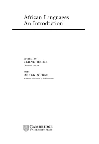African Languages an Introduction