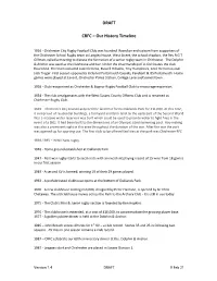 DRAFT CRFC – Our History Timeline