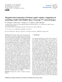 Magnetic Interconnection of Saturn's Polar Regions: Comparison of Modelling Results with Hubble Space Telescope UV Auroral