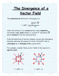 The Divergence of a Vector Field.Doc 1/8