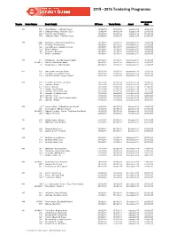2015-2016 Tendering Programme