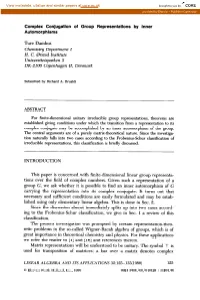 Complex Conjugation of Group Representations by Inner Automorphlsms