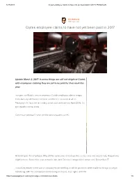 Crytek Employee Claims to Have Not Yet Been Paid in 2017 | Pcgamesn