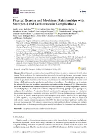 Physical Exercise and Myokines: Relationships with Sarcopenia and Cardiovascular Complications