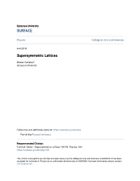 Supersymmetric Lattices