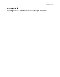 Appendix A: Description of Contractors and Exchange Partners