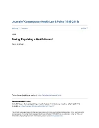 Boxing: Regulating a Health Hazard