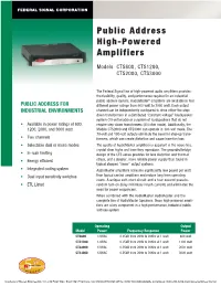 Federal Signal Public Address