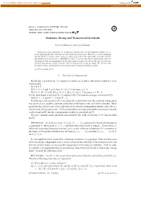 Gaussian, Strong and Transversal Greedoids