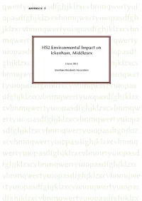 HS2 Environmental Impact on Ickenham, Middlesex