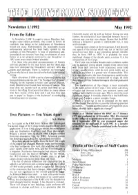 May 1992 from the Editor 18-Month Course Will Be with Us Forever