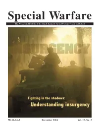 PB 80–04–2 December 2004 Vol. 17, No. 2 from the Commandant Special Warfare