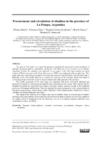 Procurement and Circulation of Obsidian in the Province of La