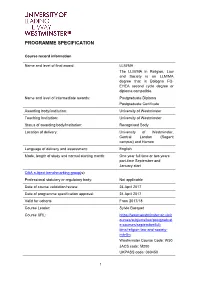 Programme Specification