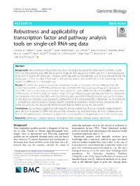 Robustness and Applicability of Transcription Factor and Pathway Analysis Tools on Single-Cell RNA-Seq Data Christian H