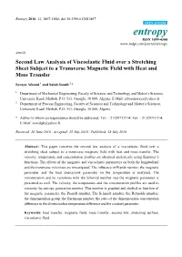 Second Law Analysis of Viscoelastic Fluid Over a Stretching Sheet Subject to a Transverse Magnetic Field with Heat and Mass Transfer