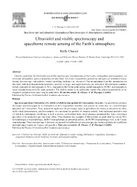 Ultraviolet and Visible Spectroscopy and Spaceborne Remote Sensing of the Earth’S Atmosphere