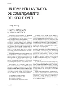 Un Tomb Per La Vinaixa De Començaments Del Segle Xviii