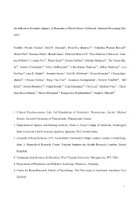 1 an Affront to Scientific Inquiry: a Response to David Moore's