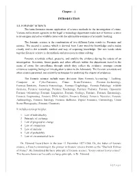 1 INTRODUCTION 1.1. FORENSIC SCIENCE the Term Forensics
