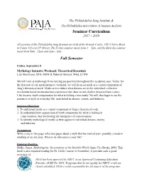2017-2018 Seminar Curriculum (PDF)