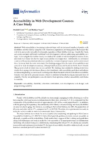 Accessibility in Web Development Courses: a Case Study